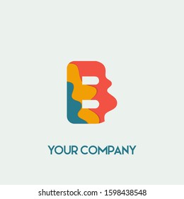 Initial letter B logo vector design template. Initial B minimalist logo template vector Paper cut style.