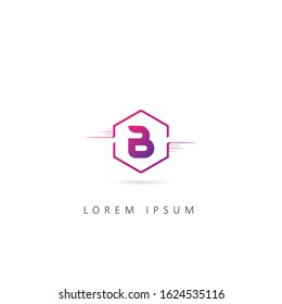 Initial Letter B Logo Vector Template with Hexagon Element