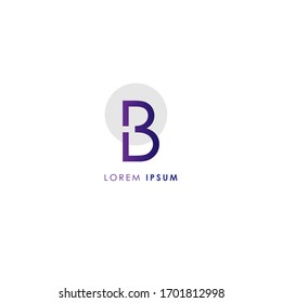 Initialbuchstabe B Logo Vektorillustration Design-Vorlage mit grauem Kreis einzeln auf weißem Hintergrund. Kann für Firmenlogo oder Firmenzeichen verwendet werden