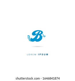 Initial Letter B Logo with water drop Elements. Vector design template elements. Aqua Logo