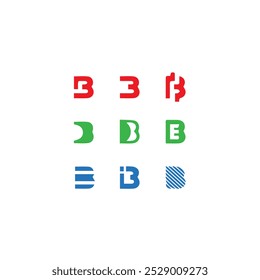 Logotipo inicial de la letra B y símbolo de alas. Elemento de diseño de alas, ícono inicial del logotipo de la letra B, Plantilla inicial del logotipo.