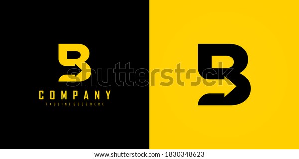 Initial Letter B Logo Yellow Black Stock Vector (Royalty Free) 1830348623