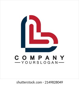 Initial letter B love heart logo design