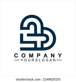 Initialbuchstabe B: Design des Herzlogos