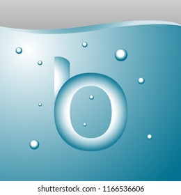 initial letter b lowercase modern. water style in container. vector design