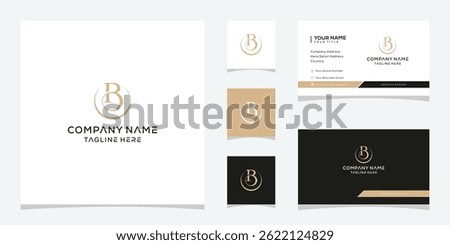 initial letter B luxury logo design, typography text serif icon template business card