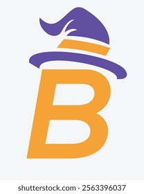 Initial Letter B Magic Hat Logo Design Concept For Magic Fantasy Symbol