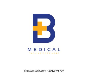 Initial Letter B Medical Logo Template Stock Vector (Royalty Free ...