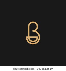 Letra inicial icono del logotipo del monograma mínimo B,
