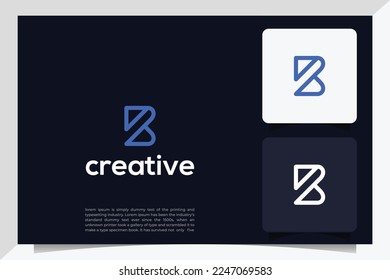 Letra inicial B diseño de logotipo de arte minimalista