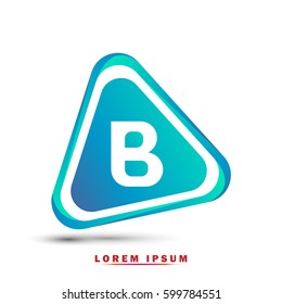 Initial letter B. Modern concept and elegant typographic . Gradient blue and green