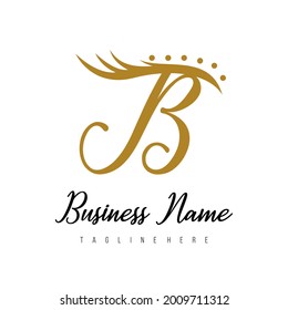 Initial Letter B Modern Luxury Eye Lash, Lashes, Beauty, Salon, Spa, Cosmetic, Makeup Business Logo Concept