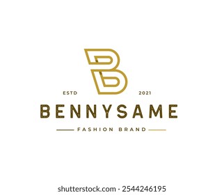 Initial Letter B Monogram Logo Inspiration. Letter B Elegant Line Style Logo Vector. B Character Initial Logo Symbol. Alphabet Vector Logo Illustration