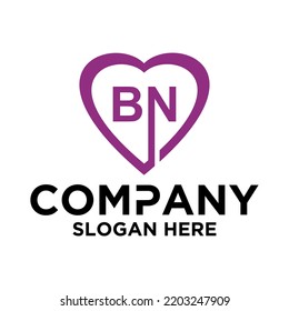 Initial letter B N logo vector design template