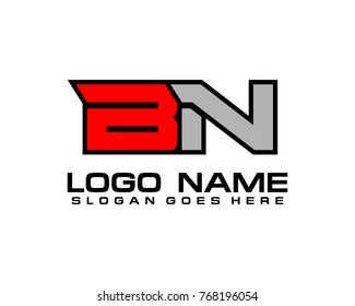 Initial letter B & N logo template vector