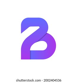 
Initial letter B and number 7 logo, B and 7, B7, 7B, negative space flat blue