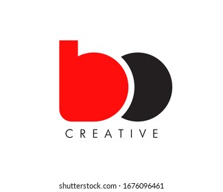 Initial Letter B O with Black and Red Joint logo