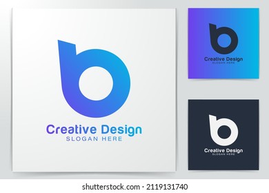 letra b bis. logotipo de círculo azul Ideas. Diseño del logo de la inspiración. Ilustración del vector de plantilla. Aislado En Fondo Blanco