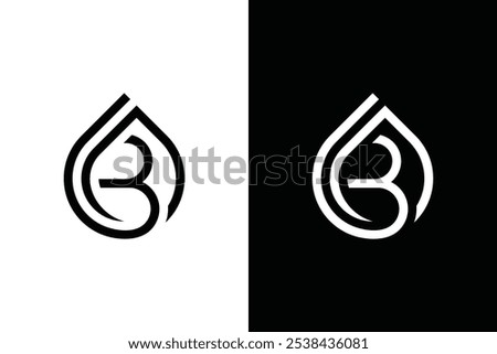 Initial letter B, oil drops, water drops, design logo inspiration.