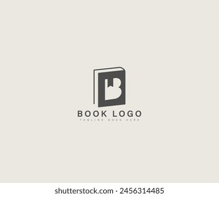 Initial letter B with open book for bookstore, book company, publisher, encyclopedia, library, education logo concept