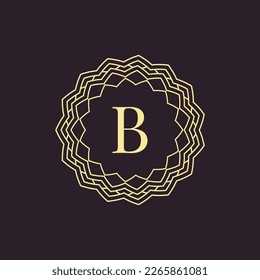 Anfangsbuchstabe B-Alphabet für Zierrahmen mit Zeichen-Logo