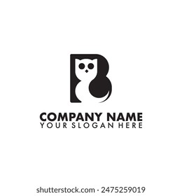 Initial letter B with owl company business logo icon.