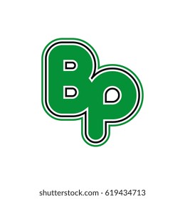 initial letter b and p. bp monogram outline logo
