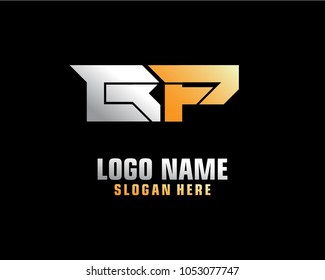 Initial letter B P logo template vector
