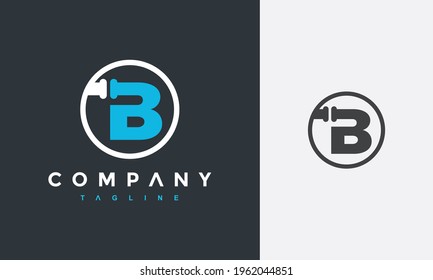 	
initial letter B pipe logo	