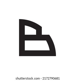 Initial Letter B Quarter Circle Logo