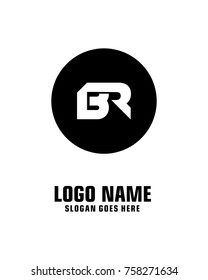 Initial letter B & R logo template vector