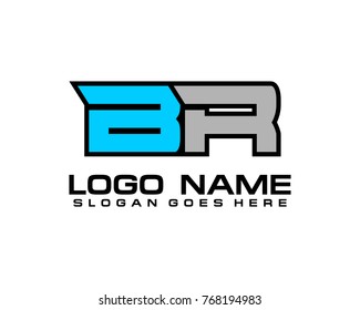 Initial letter B & R logo template vector