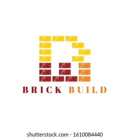 Initial letter B R Modern. Brick Build, Building Logo Ideas. Inspiration logo design. Template Vector Illustration. Isolated On White Background