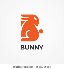 Initial Letter B Rabbit Logo, Letter B with Rabbit combination, suitable for brand and company logos, vector illustration