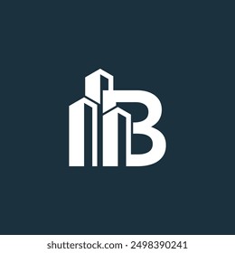 initial letter b with real estate symbol. building logo design collection. minimalist monogram and line art style.