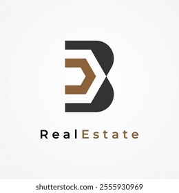 Initial Letter B Real Estate Logo, Letter B with home combination, suitable for Architecture Building apps logo design 