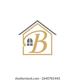 Initial Letter B Real Estate Logo