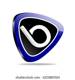 Initial Letter B Rounded Triangle Shape Icon Logo.Vector Design Template Element