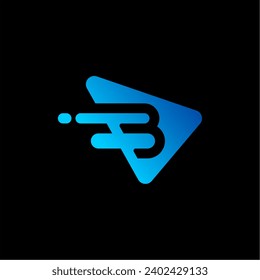 Initial Letter B Rounded Triangle Logo