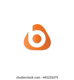 Initial Letter B Rounded Triangle Icon Design Template Elements Logo orange