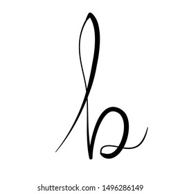 Initial Letter B Script Classic Logo  Simple