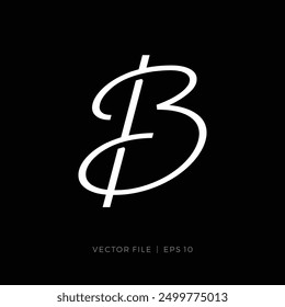 initial letter B script handwritten logo