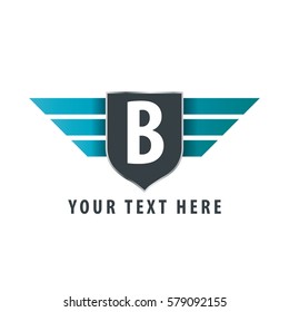 Initial Letter B Shield Icon Design Logo Template