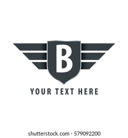 Initial Letter B Shield Icon Design Logo Template