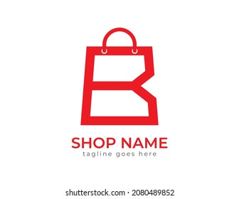 initial letter B shopping bag, shopping, Online shop Logo. Abstract Vector logo template