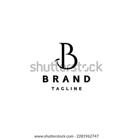 Initial Letter B With A Smile Line Design. Smiling Letter B Logo Design.