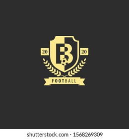 initial letter b soccer football crests and logo emblem designs vector template