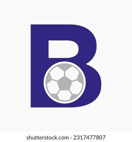 Initial Letter B Soccer Logo. Football Logo Design Vector Template