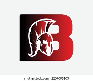 Initial Letter B Spartan Logo Gym Stock Vector (Royalty Free ...