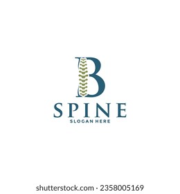 carta inicial B y vector de logotipo de columna, plantilla de icono de diseño de logotipo quiropráctico